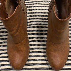 Camel color booties size 6.5.